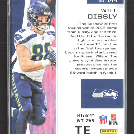 2018 Panini Rookies & Stars Longevity Will Dissly #144 Red /75
