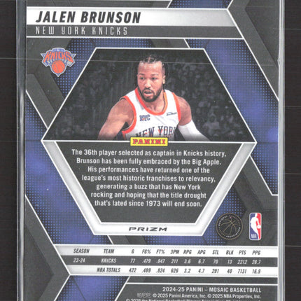 2025 Panini Mosaic Prizm City Edition Jalen Brunson #284 Yellow