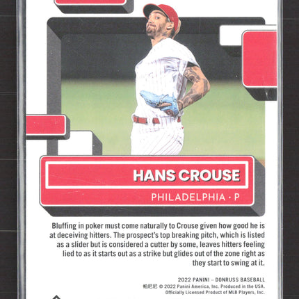 2022 Panini Donruss Baseball Hans Crouse #67 Red 1422/2022