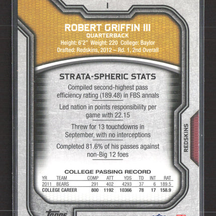 2012 Topps Strata Robert Griffin III #1