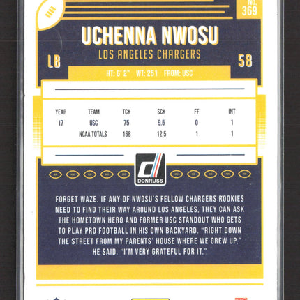 2018 Panini Donruss Uchenna Nwosu #369 RC