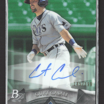 2014 Bowman Platinum Curt Casali #AP-CC Green Refractor 145/399 Autograph Auto