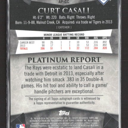 2014 Bowman Platinum Curt Casali #AP-CC Green Refractor 145/399 Autograph Auto
