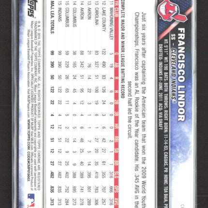 2016 Topps Chrome Future Stars Francisco Lindor #3
