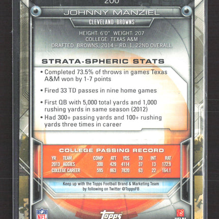 2014 Topps Strata Johnny Manziel #200
