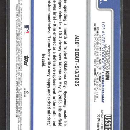 2025 Topps Update Series Hye-Seong Kim #US312 RC
