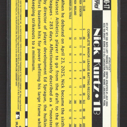 2025 Topps Nick Kurtz #U90-17 RC