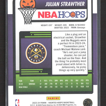 2024 Panini NBA Hoops Haunted Hoops Julian Strawther #213 Slime RC