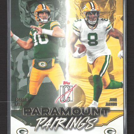 2025 Topps Signature Class Paramount Pairings Josh Jacobs Jordan Love #PP-20