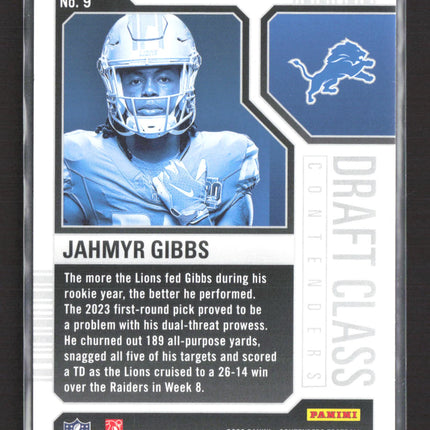 2023 Panini Contenders Draft Class Jahmyr Gibbs #9 RC