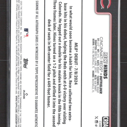 2024 Topps Chrome Update Series Rece Hinds #CRDA-RH RC Auto
