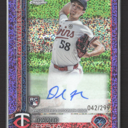 2025 Topps Chrome David Festa #RA-DF Purple Speckle 042/299 RC Auto