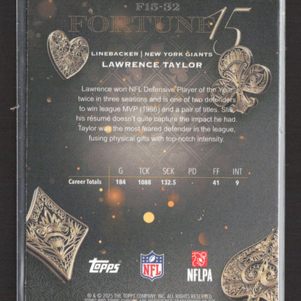 2025 Topps Chrome Fortune 15 Lawrence Taylor #F15-32