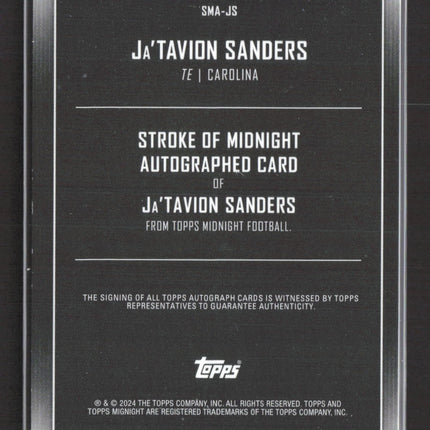 2024 Topps Midnight Stroke of Midnight Ja'Tavion Sanders #SMA-JS RC Auto