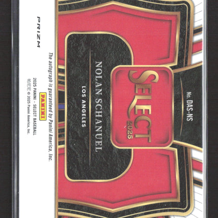 2025 Panini Select Baseball Prizm Nolan Schanuel #DAS-NS Silver Auto