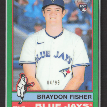 2025 Topps Heritage Braydon Fisher #646 Green Border RC 04/99