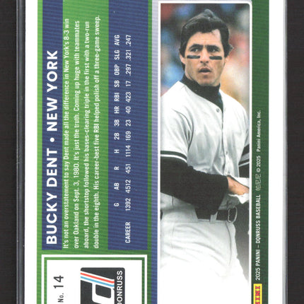 2025 Panini Donruss Baseball Bucky Dent #14 Purple 21/99