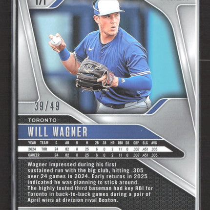 2025 Panini Prizm Will Wagner #171 Orange Wave Orange Wave RC 39/49