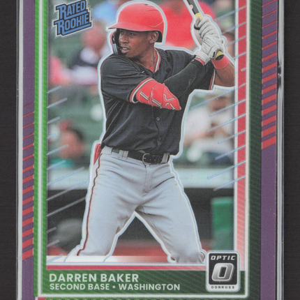 2025 Panini Donruss Optic Prizm Darren Baker #43 Purple /49