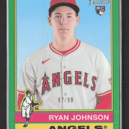 2025 Topps Heritage Ryan Johnson #694 Green Border RC 67/99