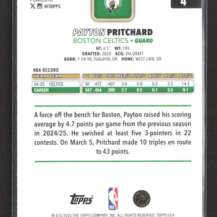 2025 Topps Flagship Payton Pritchard #4 Gold 0456/2025