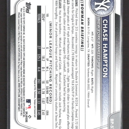 2025 Bowman Chase Hampton #BP-57 Green /399