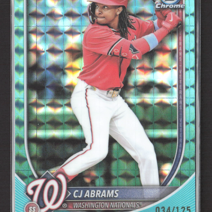 2025 Bowman Chrome CJ Abrams #20 Aqua Geometric Refractor 034/125