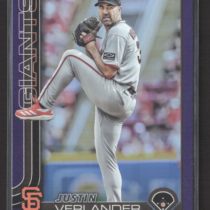 2025 Topps Update Series Justin Verlander #US100 Purple /250