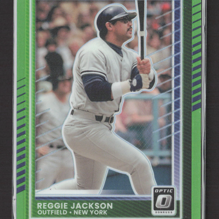 2025 Panini Donruss Optic Prizm Reggie Jackson #75 Lime Green 010/149