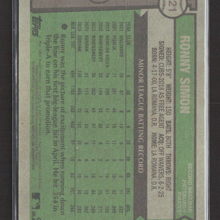 2024 Topps Heritage Ronny Simon #521 RC 067/200