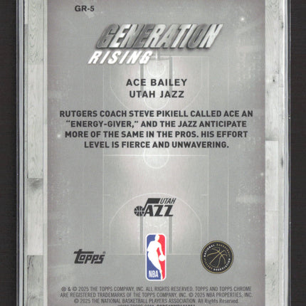 2025 Topps Chrome Generation Rising Ace Bailey #GR-5 RC