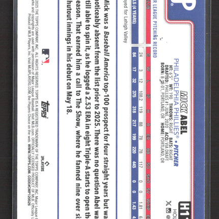 2025 Topps Holiday Mick Abel #H111 Glitter RC