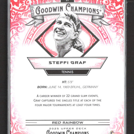 2025 Upper Deck Goodwin Champions Steffi Graf #11 Red Rainbow