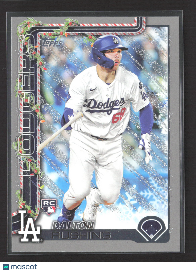 2025 Topps Holiday Dalton Rushing #H105 RC Glitter