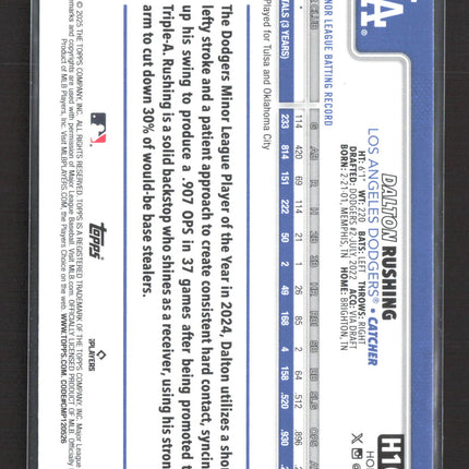 2025 Topps Holiday Dalton Rushing #H105 RC Glitter