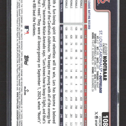 2025 Topps Chrome Lars Nootbaar #108 Aqua Logofractor 108/109