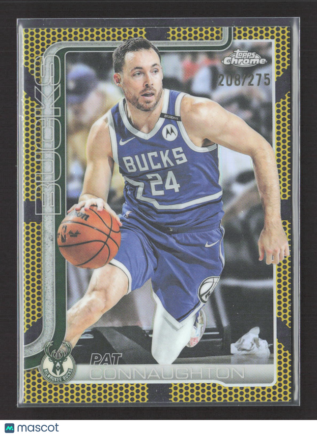 2025 Topps Chrome Pat Connaughton #190 Yellow Basketball 208/275