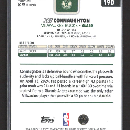2025 Topps Chrome Pat Connaughton #190 Yellow Basketball 208/275