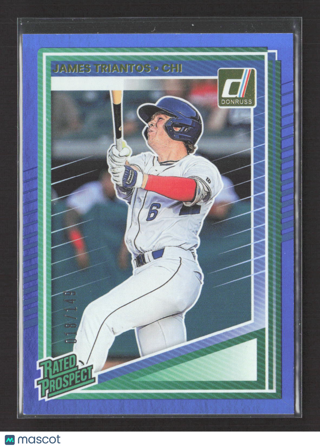 2025 Panini Donruss Baseball James Triantos #171 Blue Rated Prospect 018/149