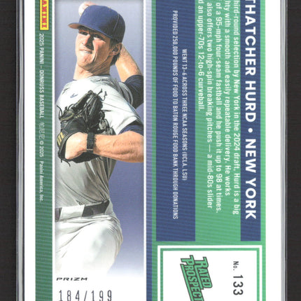 2025 Panini Donruss Optic Baseball Thatcher Hurd #133 Orange Prizm 184/199