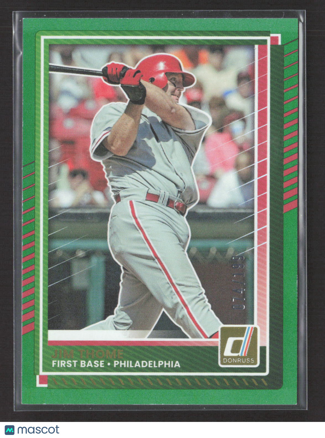 2025 Panini Donruss Baseball Jim Thome #31 Green /199