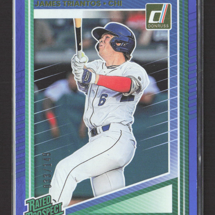 2025 Panini Donruss Baseball James Triantos #171 blue Rated Prospect /149