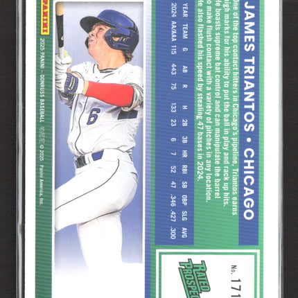 2025 Panini Donruss Baseball James Triantos #171 blue Rated Prospect /149