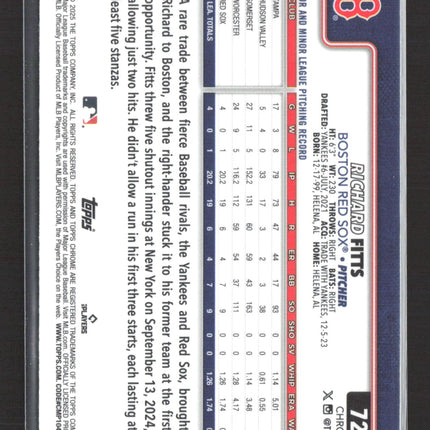 2025 Topps Chrome Richard Fitts #72 Purple Logofractor 036/250 RC