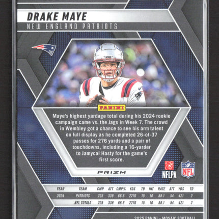2025 Panini Mosaic Football Drake Maye #258 Red