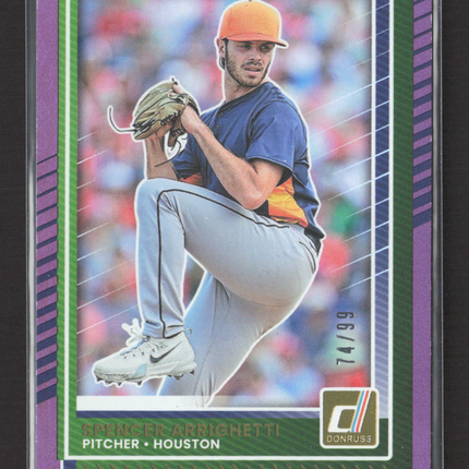 2025 Panini Donruss Baseball Spencer Arrighetti #47 Purple 74/99