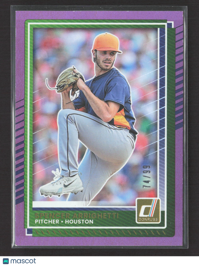 2025 Panini Donruss Baseball Spencer Arrighetti #47 Purple 74/99