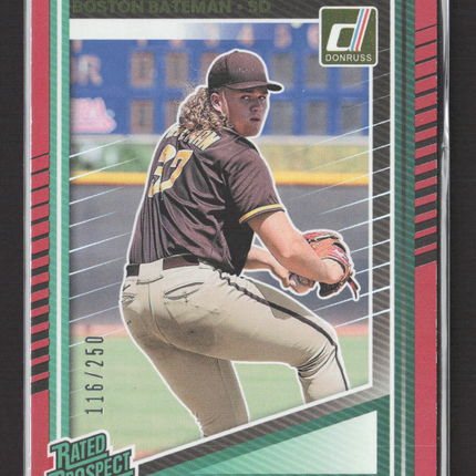 2025 Panini Donruss Baseball Boston Bateman #118 Red 116/250