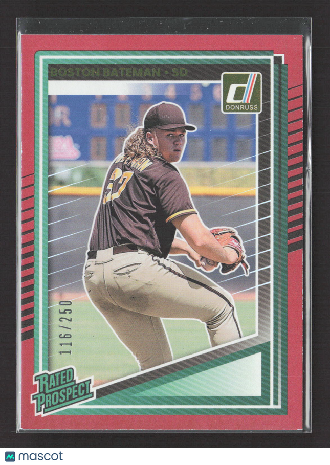 2025 Panini Donruss Baseball Boston Bateman #118 Red 116/250