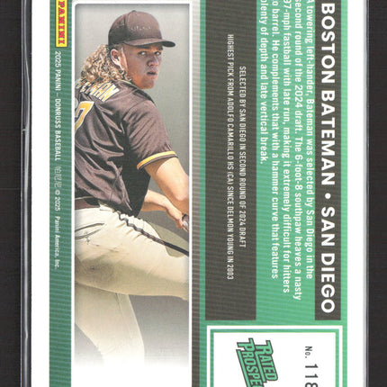 2025 Panini Donruss Baseball Boston Bateman #118 Red 116/250